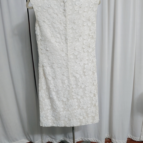 1960S VINTAGE White beaded- lace dress& accessorie - Picture 3 of 16